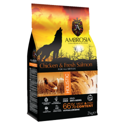 Ambrosia Grain Free Adult Chicken & Fresh Salmon 12kg