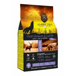 AMBROSIA Grain Free Adult Fresh Venison & Lamb 12Kg