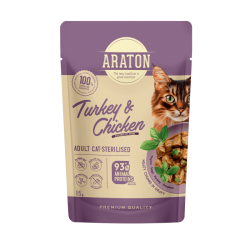 ARATON Pounch Cat Sterilised Turkey - Chicken 85gr