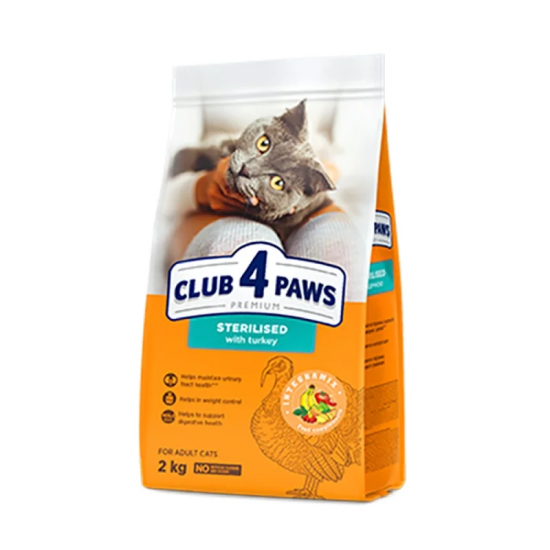 CLUB4PAWS Sterilized με Γαλοπούλα 2kg