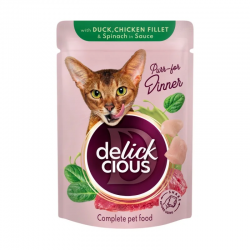 Delickcious Pouch Duck & Spinach 85gr