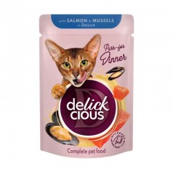 Delickcious Pouch Salmon & Mussels 85gr