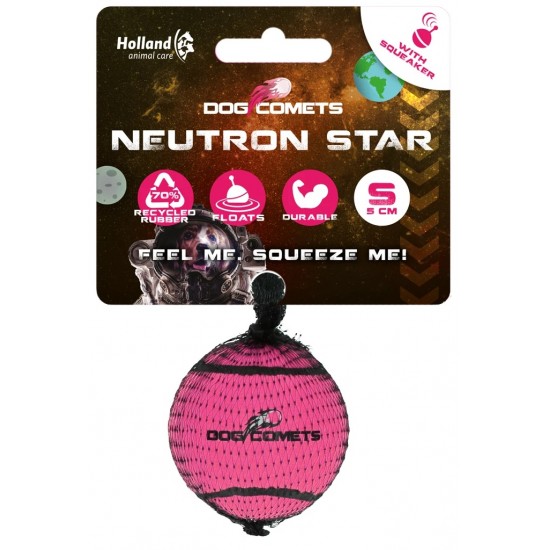 DOG COMETS - NEUTRON STAR TENNIS BALL WITH SQUEAKER S Pink