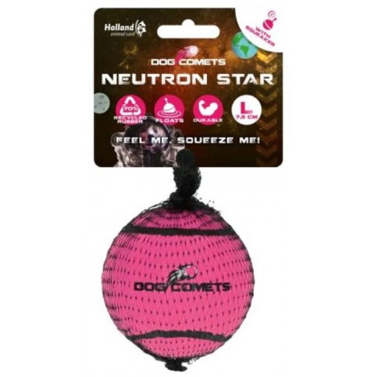 DOG COMETS - NEUTRON STAR TENNIS BALL WITH SQUEAKER L Pink