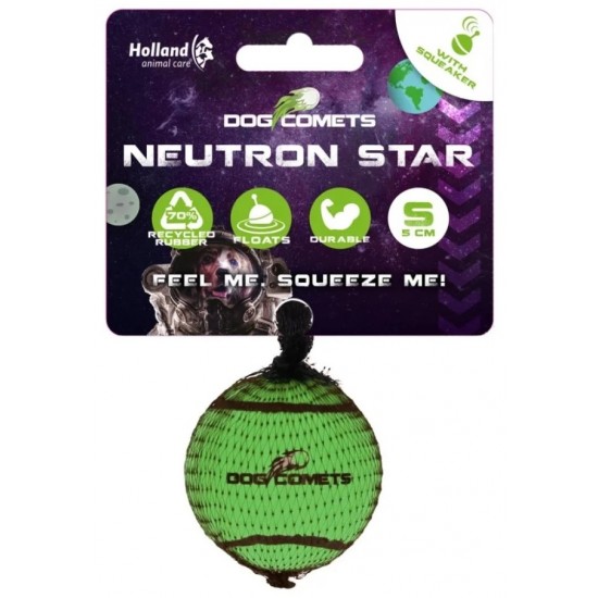DOG COMETS - NEUTRON STAR TENNIS BALL WITH SQUEAKER S Green