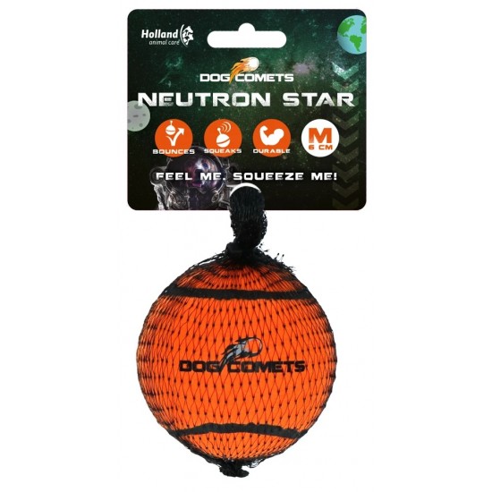 DOG COMETS - NEUTRON STAR TENNIS BALL WITH SQUEAKER M Orange