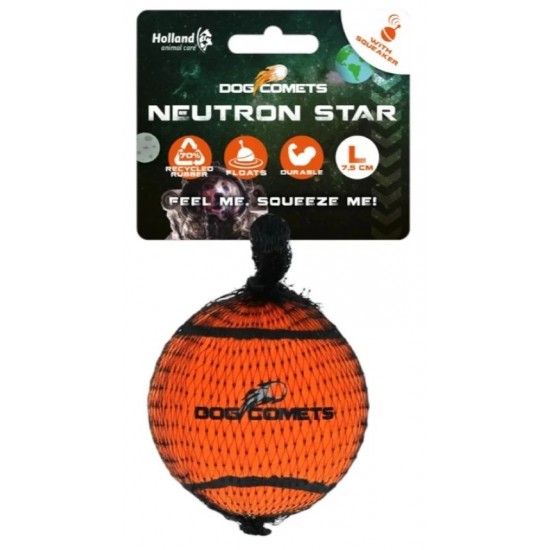 DOG COMETS - NEUTRON STAR TENNIS BALL WITH SQUEAKER L Orange