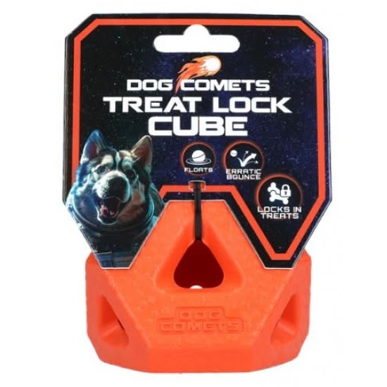 DOG COMETS - TREAT LOCK CUBE ORANGE 80mmx80mm 