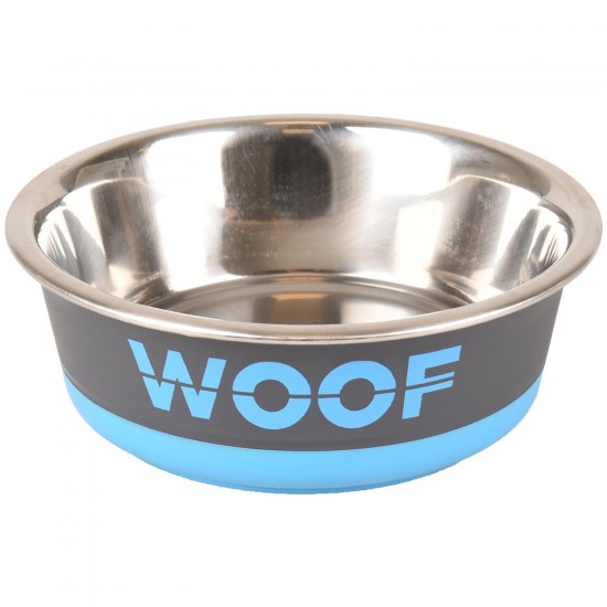 FLAMINGO - BOWL WOOF GREY/BLUE 400ML 14CM