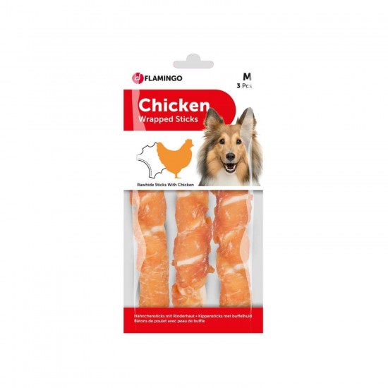 FLAMINGO - CHICKEN WRAP STICK 17cm 155G / 3PCS