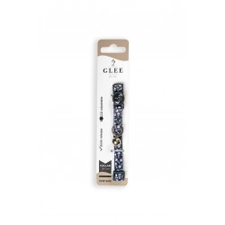 GLEE - Περιλαίμιο Γάτας Ιμάντα με πλαστικό κούμπωμα και κουδουνάκι Grey Fishbone 10mmx30cm