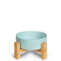 Glee Μπολ με Βάση Stripes Κεραμικό Small 400ml Γαλάζιο