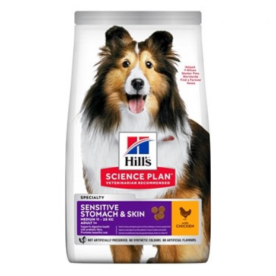 Hill's - Science Plan Adult Sensitive Stomach & Skin Medium Chicken 2,5kg