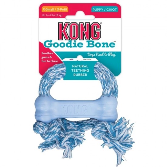 KONG Puppy Goodie Bone XSmall με Σκοινί