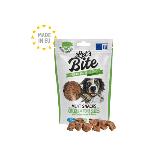 LET’S BITE MEAT SNACK CHICKEN & PORK SLICES WITH CRANBERRIES AND ARTICHOKE 80gr