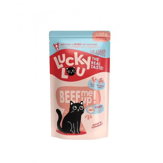 Lucky Lou LifeStage Adult Πουλερικά & Βοδινό (με Κολοκυθάκι) 125gr