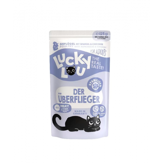 Lucky Lou LifeStage Adult Sterilized Πουλερικά (με Σπαράγγι & Κιχώριο) 125gr