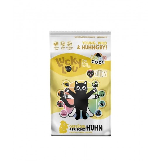 Lucky Lou Food Code Kitten Πουλερικά & Φρέσκο Κοτόπουλο 750gr