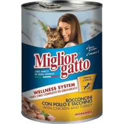 MIGLIOR GATTO Cat Κομματάκια Κοτόπουλο & Γαλοπούλα 405 GR