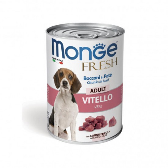 MONGE DOG PATE & CHUNKS ADULT VEAL 400gr