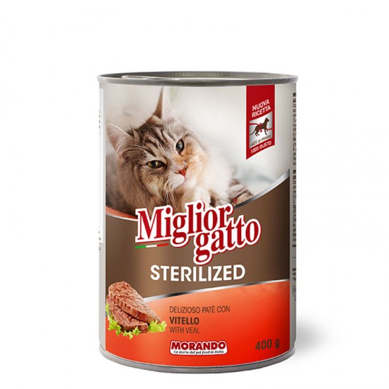 MIGLIOR GATTO STERILISED ΠΑΤΕ ΜΟΣΧΑΡΙ 400GR