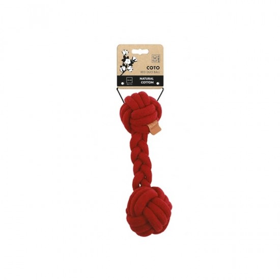 M-Pets COTO Πλεκτό παιχνίδι σκύλου Red Duo Ball 28cm