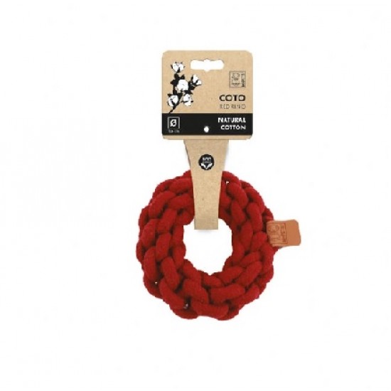 M-Pets Coto Red Ring Παιχνίδι Σκύλου Σχοινί Από Φυσικό Βαμβάκι 13cm