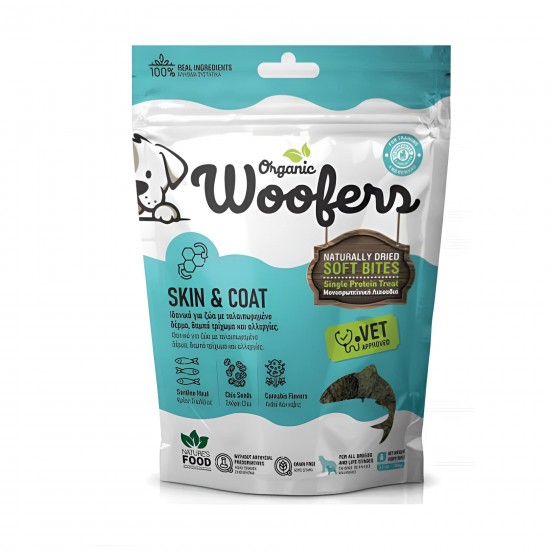 Nature's Food Organic Woofers Sardine Skin & Coat 100 Gr.