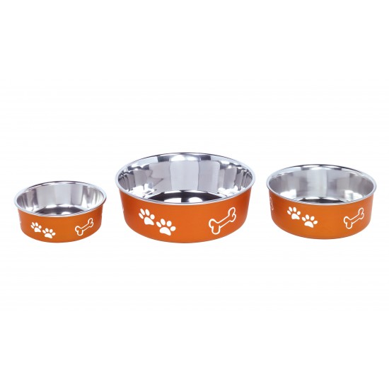 NOBBY - Ανοξείδωτο bowl FUSION, anti slip copper 1,8lt