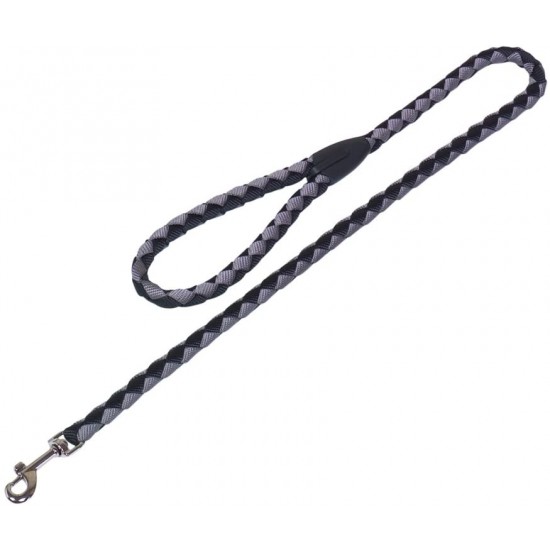 NOBBY-Πλεκτό Δίχρωμο Λουρί CORDA black/grey L: 100cm; W: 18 mm