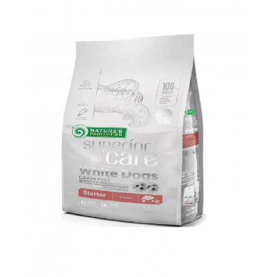 Nature’s Protection White Dog Salmon Grain Free Starter 10kg