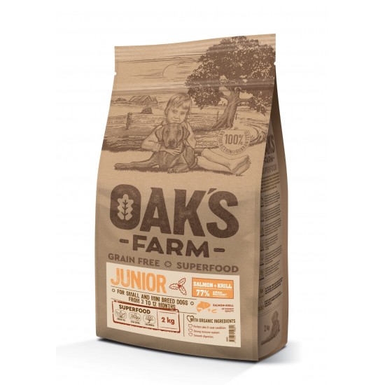 OaksFarm GrainFree Sm Junior Salmon with Krill 2kg