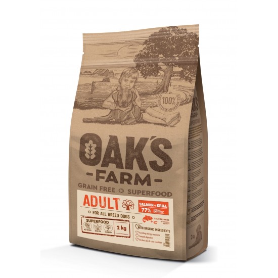 Oaks Farm Grain Free All Adult Salmon-Krill 2kg