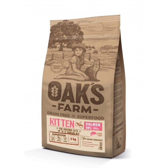 Oaks Farm Grain Free Kitten Salmon 2kg