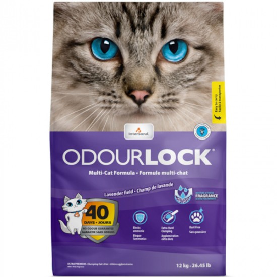 Intersand Odourlock Ultra Premium Lavender 12 kg  (STICKER: 10,5+1,5 kg ΔΩΡΟ)