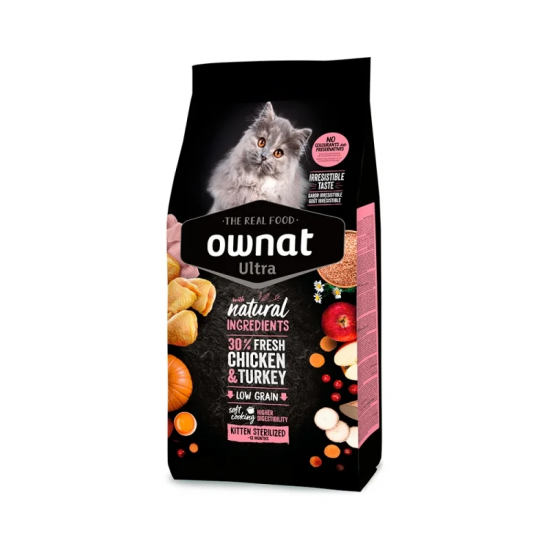 Ownat Ultra Kitten Sterilized με Κοτόπουλο & Γαλοπούλα 3kg