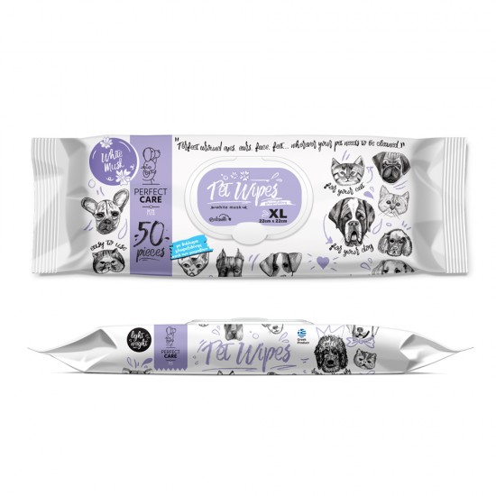 PERFECT CARE PET WIPES WHITE MUSK ΜΕ ΧΛΩΡΕΞΙΔΙΝΗ (50 μαντηλάκια)