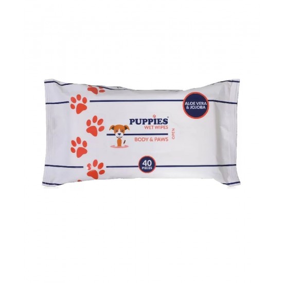 Puppies Μαντιλάκια Καθαρισμού “Σώμα & Πόδια” (40 Τεμ)