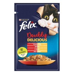 FELIX AGAIL Doubly Delicious με Βοδινό και Πουλερικά σε Ζελέ 85g