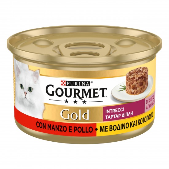 GOURMET GOLD TARTAR ΔΙΠΛΗ ΑΠΟΛΑΥΣΗ ΒΟΔΙΝΟ & ΚΟΤΟΠΟΥΛΟ 85gr