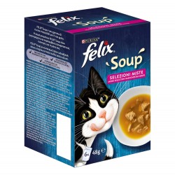FELIX Soups Fillet με Βοδινό, Κοτόπουλο & Τόνο 6x48gr