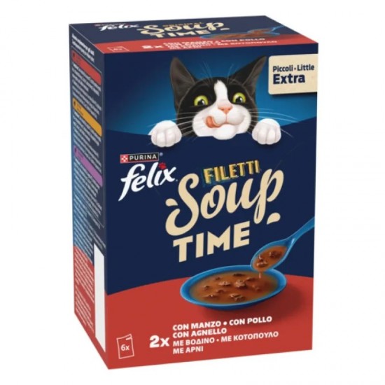 FELIX Soups Fillet με Βοδινό, Κοτόπουλο & Αρνί 6x48gr