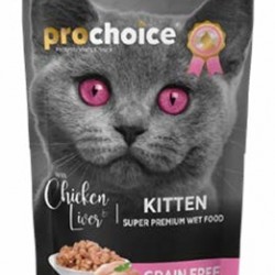 PROCHOICE POUCH GRAIN FREE KITTEN CHICKEN-LIVER 85gr