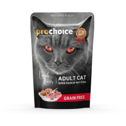 Prochoice Cat Grain Free Adult Pouch Αρνί & Συκώτι 85gr