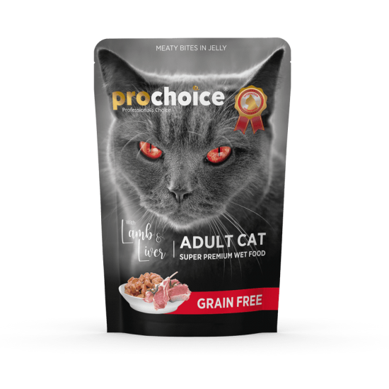 Prochoice Cat Grain Free Adult Pouch Αρνί & Συκώτι 85gr