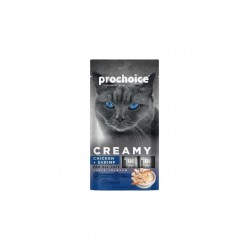 PROCHOICE CREAMY CHICKEN AND SHRIMPS LIQUID TREAT 4x15GR