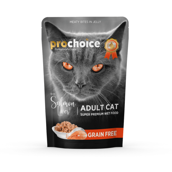 Prochoice Cat Grain Free Adult Pouch Σολωμός & Συκώτι 85gr