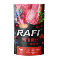 RAFI ADULT ΠΑΤΕ ΒΟΔΙΝΟ BLUEBERRY & CRANBERRY POUCH 500GR