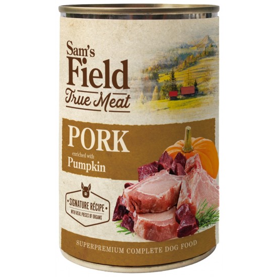 SAM'S FIELD WET CAN TRUE MEAT PORK ENRICHED WITH PUMPKIN 400GR