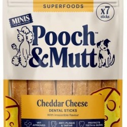 POOCH & MUTT DOG DENTAL MINI STICK SUPERFOOD CHEDDAR CHEESE 200g